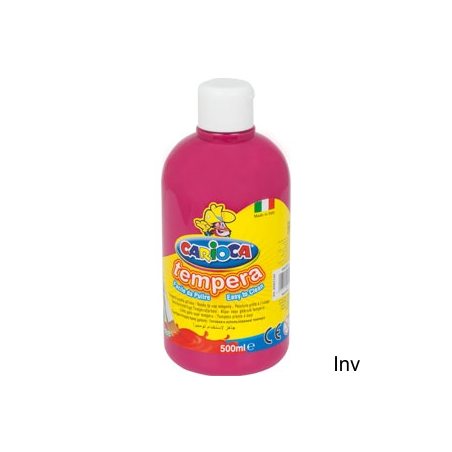 Farba tempera Carioca 500 ml, różowa ciemna do malowania na papierze, kartonie i drewnie