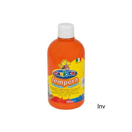 Farba tempera pomarańczowa 500 ml Carioca do malowania na papierze, kartonie i drewnie