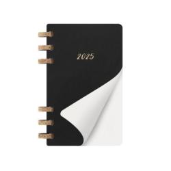 Kalendarz tygodniowy i miesięczny na spirali MOLESKINE 2025, 12M, L, miękka oprawa, 13x21cm, czarny