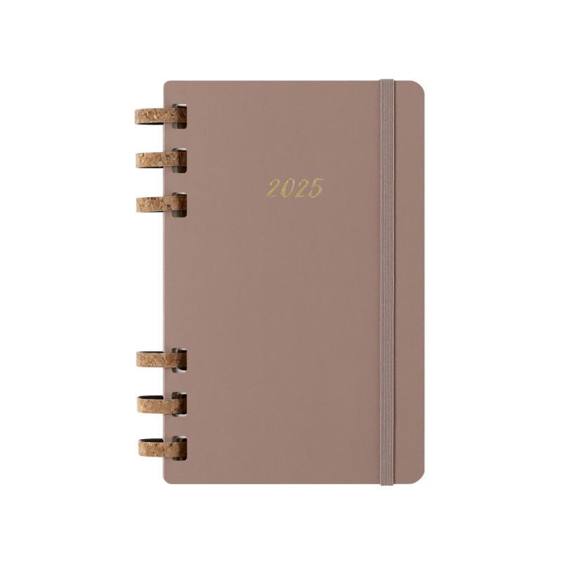 Kalendarz tygodniowy i miesięczny na spirali MOLESKINE 2025, 12M, L, twarda oprawa, 13x21cm, crush almond