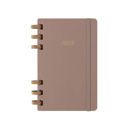 Kalendarz tygodniowy i miesięczny na spirali MOLESKINE 2025, 12M, L, twarda oprawa, 13x21cm, crush almond
