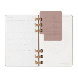 Kalendarz tygodniowy i miesięczny na spirali MOLESKINE 2025, 12M, L, twarda oprawa, 13x21cm, crush almond