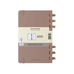 Kalendarz tygodniowy i miesięczny na spirali MOLESKINE 2025, 12M, L, twarda oprawa, 13x21cm, crush almond