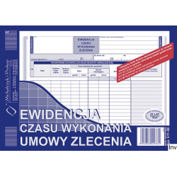 Ewidencja czasu wykonania zlecenia A5 offset 40 kartek Michalczyk i Prokop