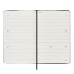 Kalendarz tygodniowy horyzontalny MOLESKINE 2024/25, 18M, L, twarda oprawa, 13x21cm, czarny