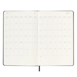 Kalendarz tygodniowy horyzontalny MOLESKINE 2024/25, 18M, L, twarda oprawa, 13x21cm, czarny