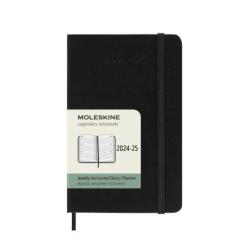 Kalendarz tygodniowy horyzontalny MOLESKINE 2024/25, 18M, P, twarda oprawa, 9x14cm, czarny