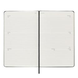 Kalendarz tygodniowy horyzontalny MOLESKINE 2025, 12M, L, twarda oprawa, 13x21cm, czarny