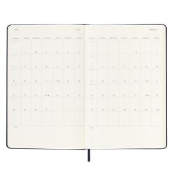 Kalendarz tygodniowy horyzontalny MOLESKINE 2025, 12M, L, twarda oprawa, 13x21cm, czarny