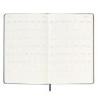 Kalendarz tygodniowy horyzontalny MOLESKINE 2025, 12M, L, twarda oprawa, 13x21cm, czarny