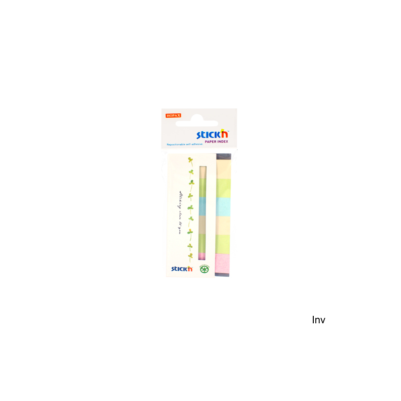 Zakładki papierowe StickN 45x15 mm, 6 kolorów, 180 kartek