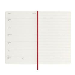 Kalendarz tygodniowy MOLESKINE 2024/25, 18M, L, miękka oprawa, 13x21cm, scarlet red