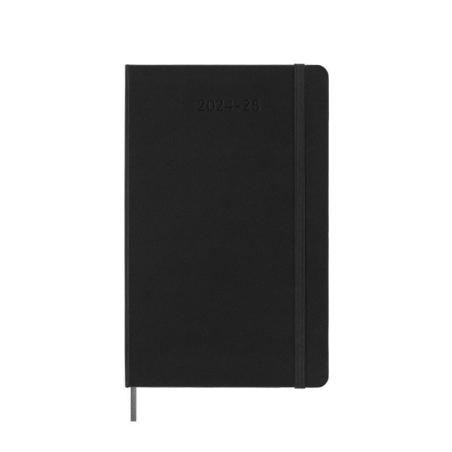 Kalendarz tygodniowy MOLESKINE 2024/25, 18M, L, twarda oprawa, 13x21cm, czarny