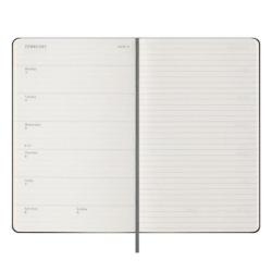 Kalendarz tygodniowy MOLESKINE 2024/25, 18M, L, twarda oprawa, 13x21cm, czarny