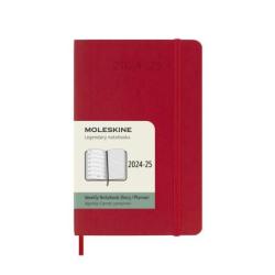 Kalendarz tygodniowy MOLESKINE 2024/25, 18M, P, miękka oprawa, 9x14cm, scarlet red