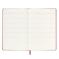 Kalendarz tygodniowy MOLESKINE 2025, 12M, L, twarda oprawa, 13x21cm, scarlet red