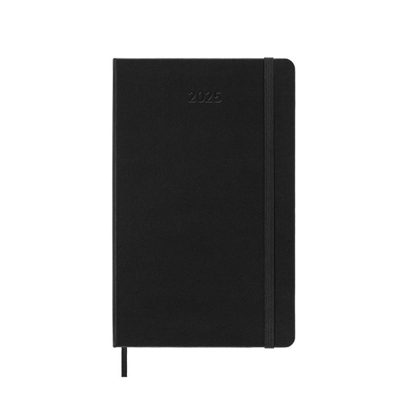 Kalendarz tygodniowy MOLESKINE 2025, 12M, L, twarda oprawa, 13x21cm, czarny