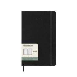 Kalendarz tygodniowy MOLESKINE 2025, 12M, L, twarda oprawa, 13x21cm, czarny