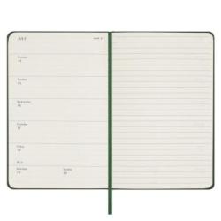 Kalendarz tygodniowy MOLESKINE 2025, 12M, P, twarda oprawa, 9x14cm, myrtle green