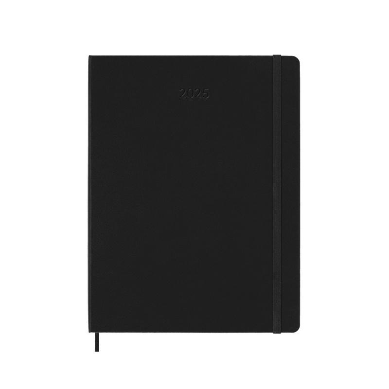Kalendarz tygodniowy MOLESKINE 2025, 12M, XL, twarda oprawa, 19x25cm, czarny