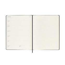 Kalendarz tygodniowy MOLESKINE 2025, 12M, XL, twarda oprawa, 19x25cm, czarny