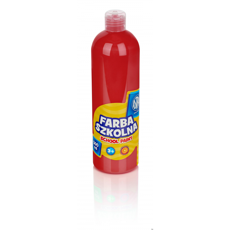 Farba szkolna Astra 500 ml czerwona do malowania na papier, karton, ceramikę i drewno