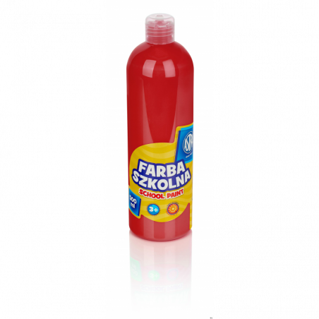 Farba szkolna Astra 500 ml czerwona do malowania na papier, karton, ceramikę i drewno