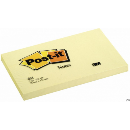 Bloczek samoprzylepny Post-It 3M, 127x76 mm, 1x100 sztuk, żółty, gramatura 70 g/m²