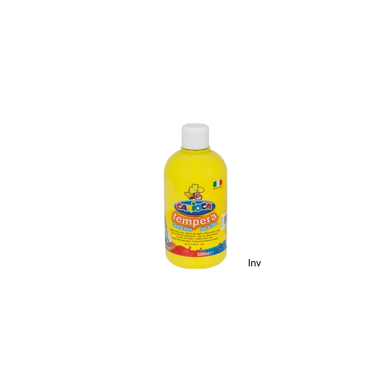 Farba tempera żółta 500 ml Carioca do malowania na papierze, kartonie i drewnie