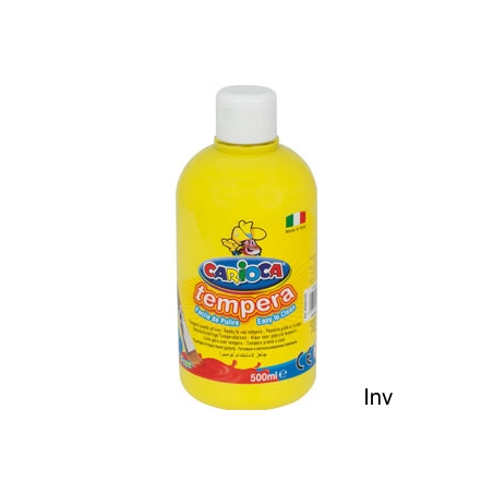 Farba tempera żółta 500 ml Carioca do malowania na papierze, kartonie i drewnie