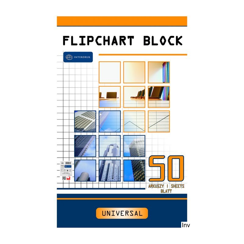 Blok do flipcharta Interdruk 50x100 cm, kratka, 1 blok