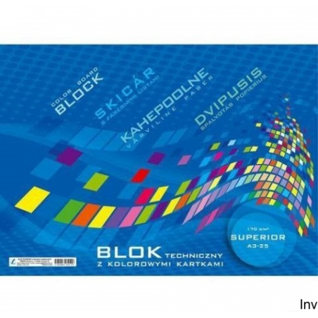 Blok techniczny A3 Kreska z kolorowymi kartkami 10 000 sztuk