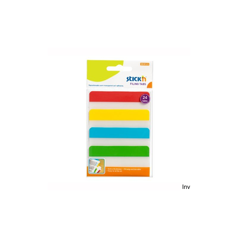 StickN Przekładki indeksujące przeźroczyste 38x76 mm, 4 kolory