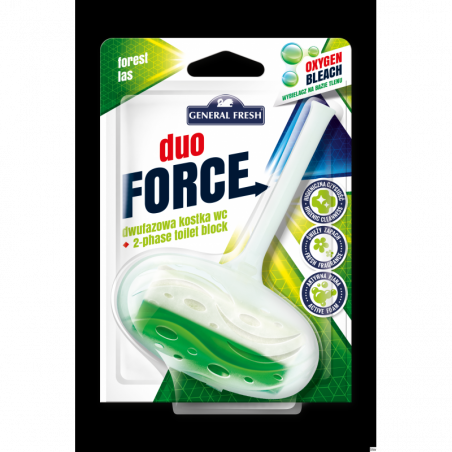 Kostka do WC DUO FORCE 40g General Fresh - dwufazowa zawieszka do toalety z odświeżaczem i ochroną przed kamieniem