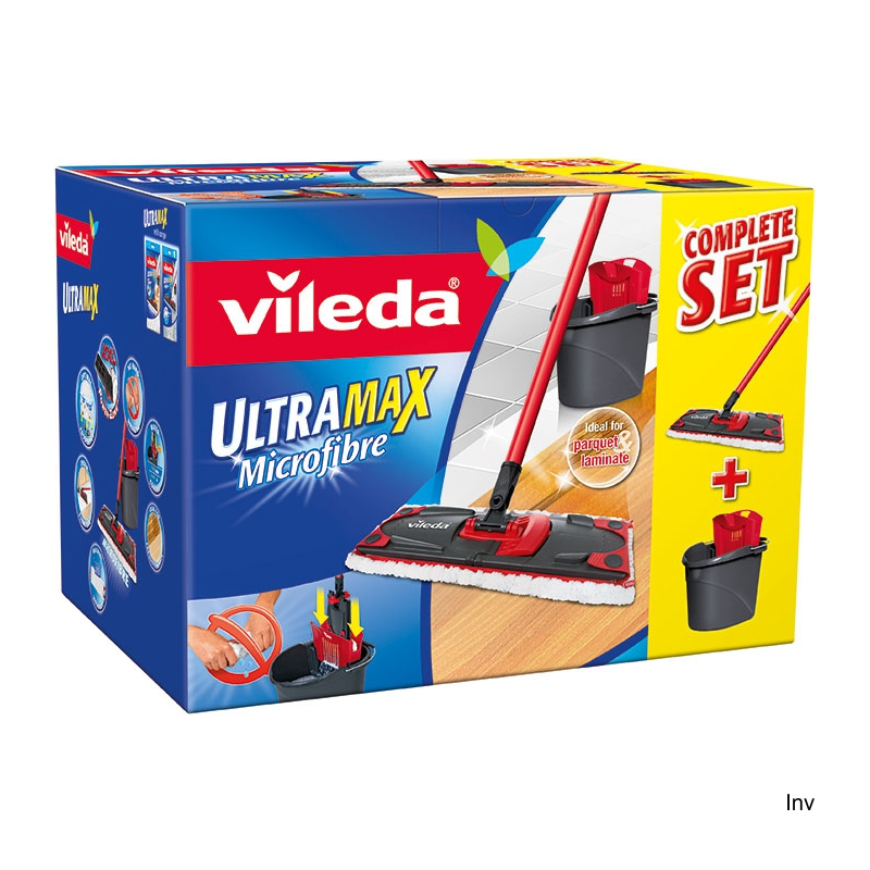 Zestaw w kartonie VILEDA ULTRAMAX mop płaski + wiadro + kij 11508