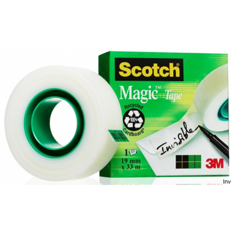 Taśma biurowa matowa 19mm x 33m w pudełku Scotch 3M Magic 810