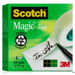 Taśma biurowa matowa 19mm x 33m w pudełku Scotch 3M Magic 810