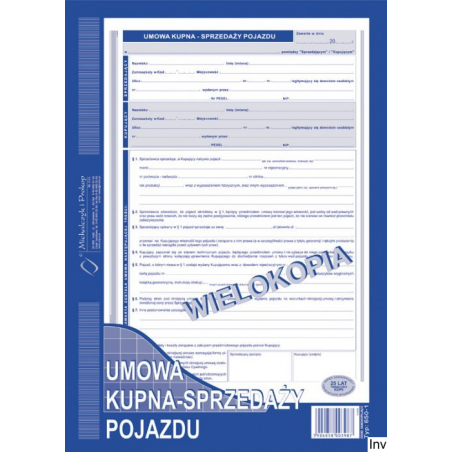 650-1 Umowa kupna - sprzedaży pojazdu MICHALCZYK&PROKOP A4 40 kartek