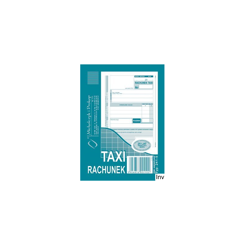 Druk 241-5 R-k TAXI A6 Michalczyk i Prokop do rejestrowania przejazdów dla firm transportowych