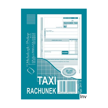 Druk 241-5 R-k TAXI A6 Michalczyk i Prokop do rejestrowania przejazdów dla firm transportowych