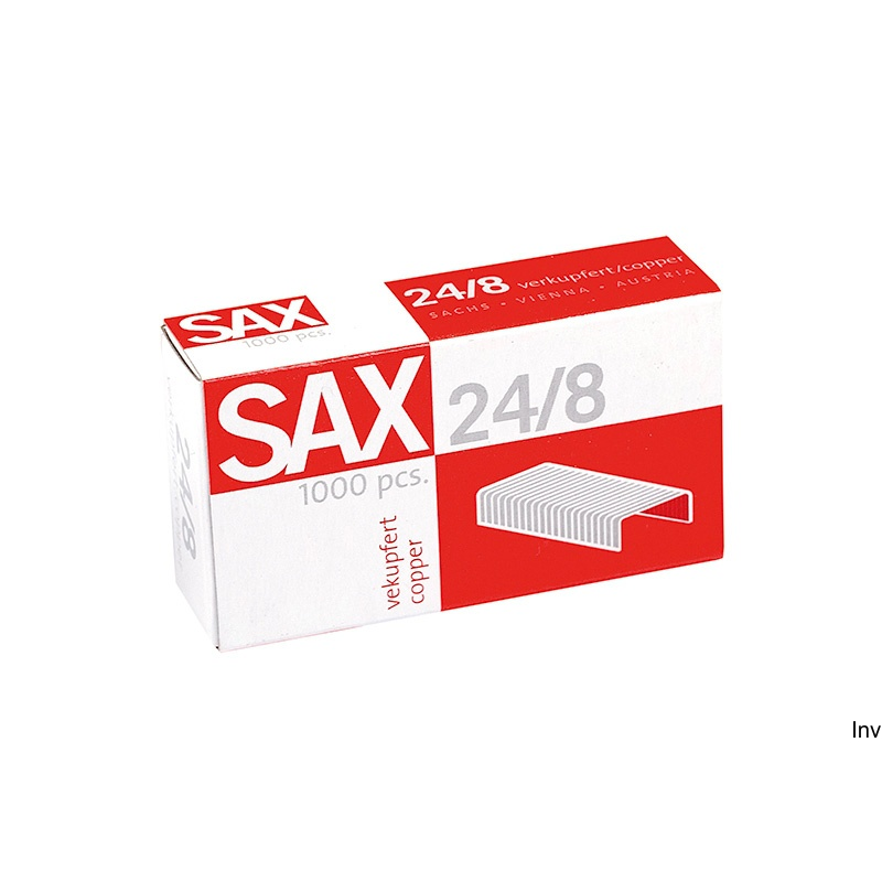 Zszywki Sax 24/8 miedziane, 1000 sztuk, odporne na rozciąganie