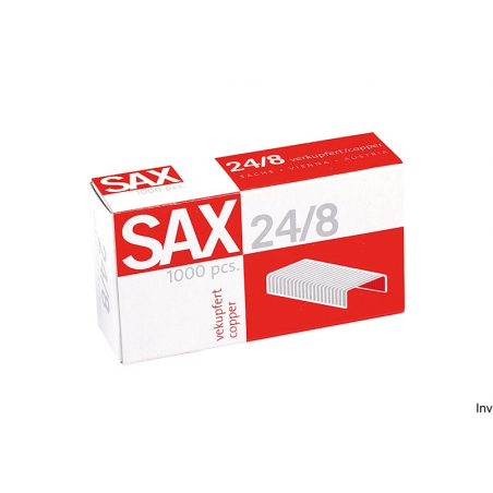 Zszywki Sax 24/8 miedziane, 1000 sztuk, odporne na rozciąganie