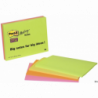 Bloczek samoprzylepny Post-It Super Sticky 200x149mm, 4x45 sztuk, mix kolorów