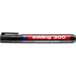 Edding Foliopis 300-1 czarny, końcówka okrągła, niezmywalny marker do różnych powierzchni