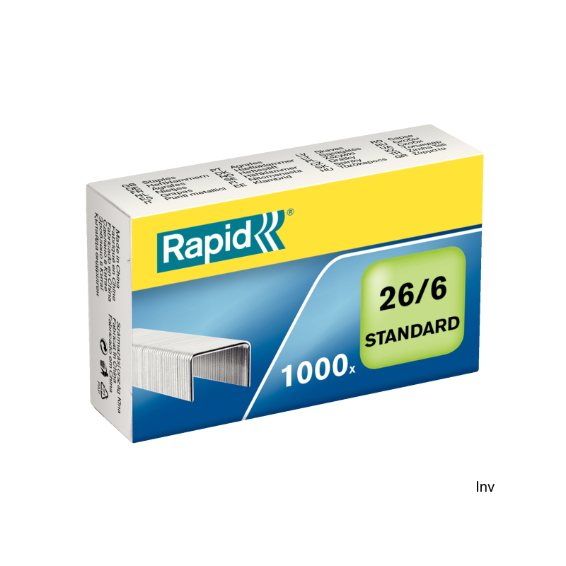 Zszywki Rapid Standard 26/6, 1000 sztuk, do zszywania do 20 kartek