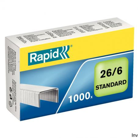 Zszywki Rapid Standard 26/6, 1000 sztuk, do zszywania do 20 kartek