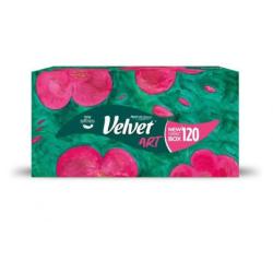 Chusteczki kosmetyczne celulozowe VELVET Art, 3-warstwowe, 120 listków, białe