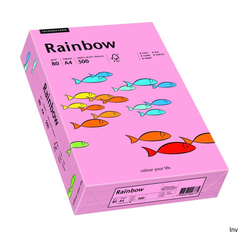 Papier kolorowy Rainbow różowy A4 80 g 1 ryza do wydruków i korespondencji