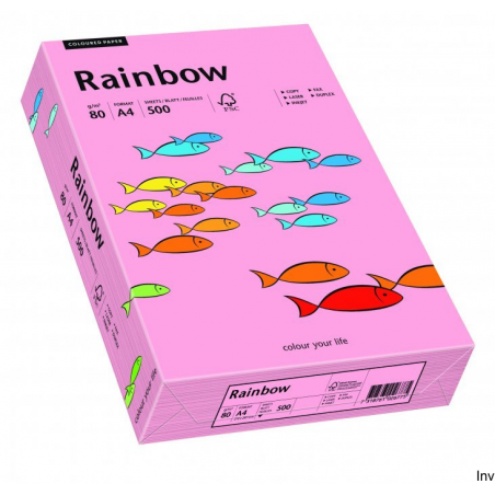 Papier kolorowy Rainbow różowy A4 80 g 1 ryza do wydruków i korespondencji