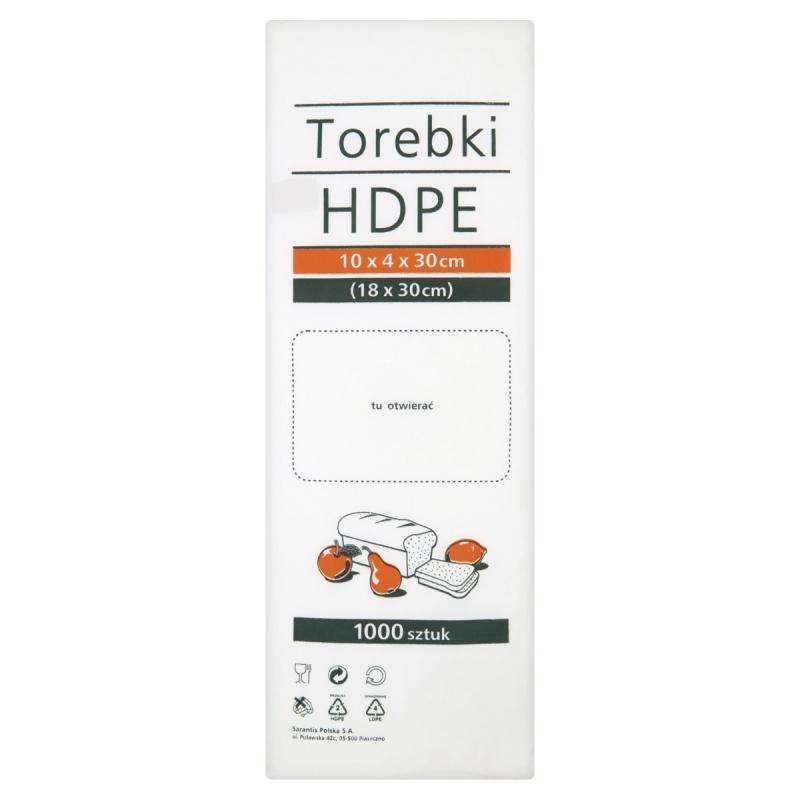 Torebki spożywcze SARANTIS, HDPE, 10x4x30cm, 1000 szt., transparentne